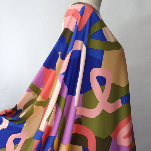 Melanie Macilwain Design ~ Rosella Stretch Viscose - Natural Flow | Moss Green *Remnant 4.1m Was $126 Now $94.50